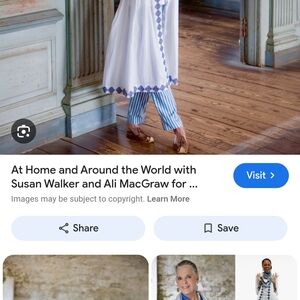 Elegant White Cape with Blue Trim